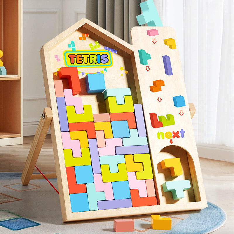 TetraStack™ 3 in 1 Montessori Wooden Puzzle and Creative Building Set