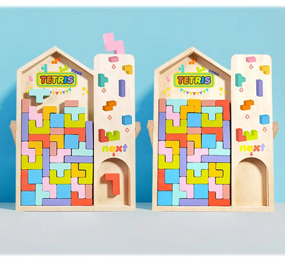 TetraStack™ 3 in 1 Montessori Wooden Puzzle and Creative Building Set