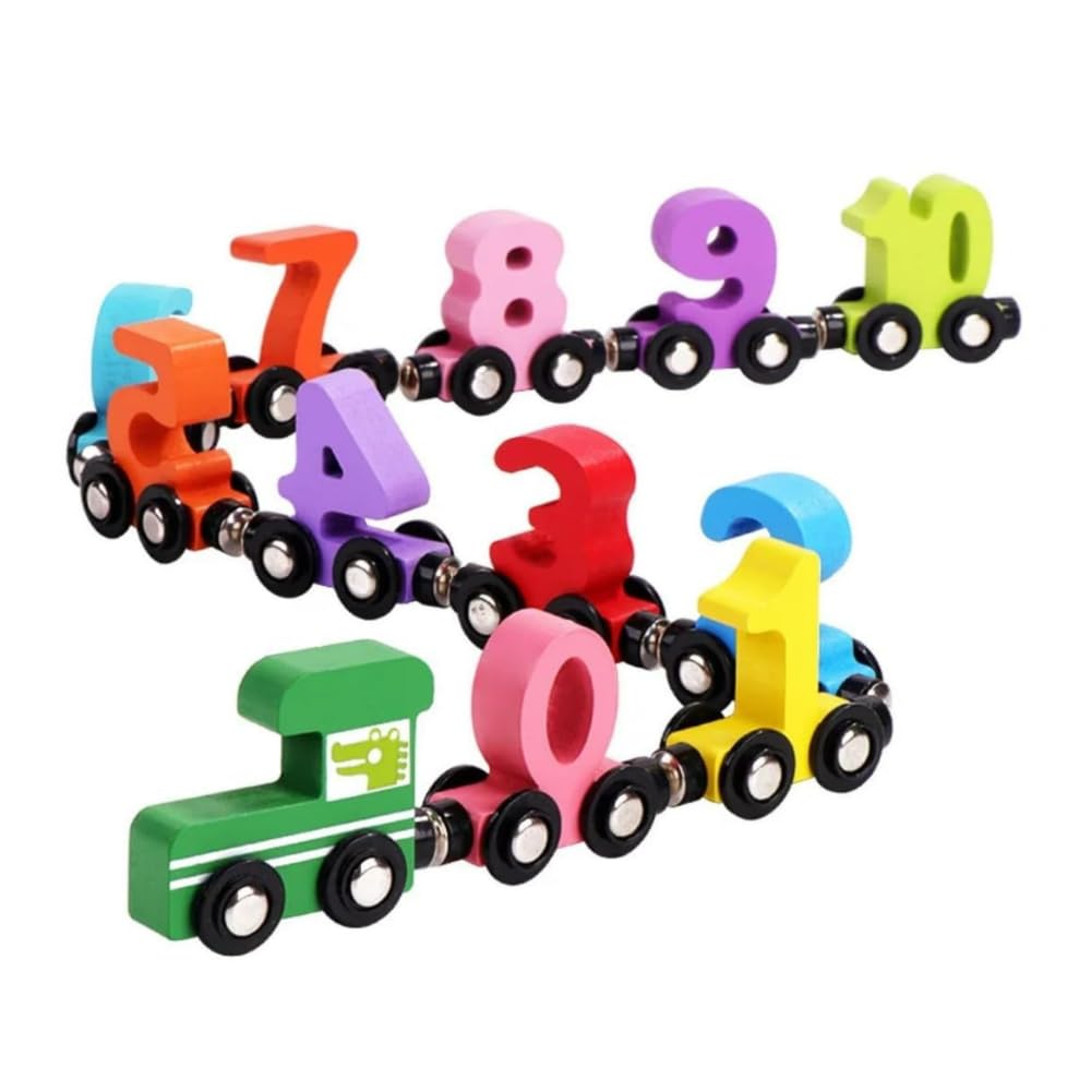 NumiTrain™ Magnetic Wooden Number Train Set for Counting and Sequencing