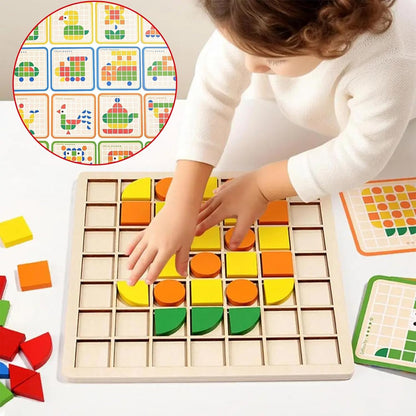MosaicMind™ Montessori Wooden Pattern Blocks for Creative Learning