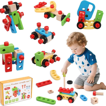 HandyFix™ 39 Piece Wooden Tool Kit for Little Builders and Creators