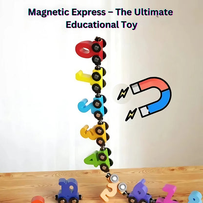 NumiTrain™ Magnetic Wooden Number Train Set for Counting and Sequencing