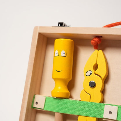 BuildNest™ Wooden Tool Kit for Creative Construction Play