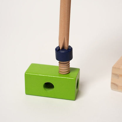 BuildNest™ Wooden Tool Kit for Creative Construction Play