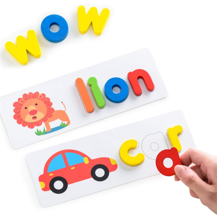 SpellQuest™ Wooden Spelling Puzzle Game for Reading and Memory Development