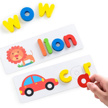 SpellQuest™ Wooden Spelling Puzzle Game for Reading and Memory Development