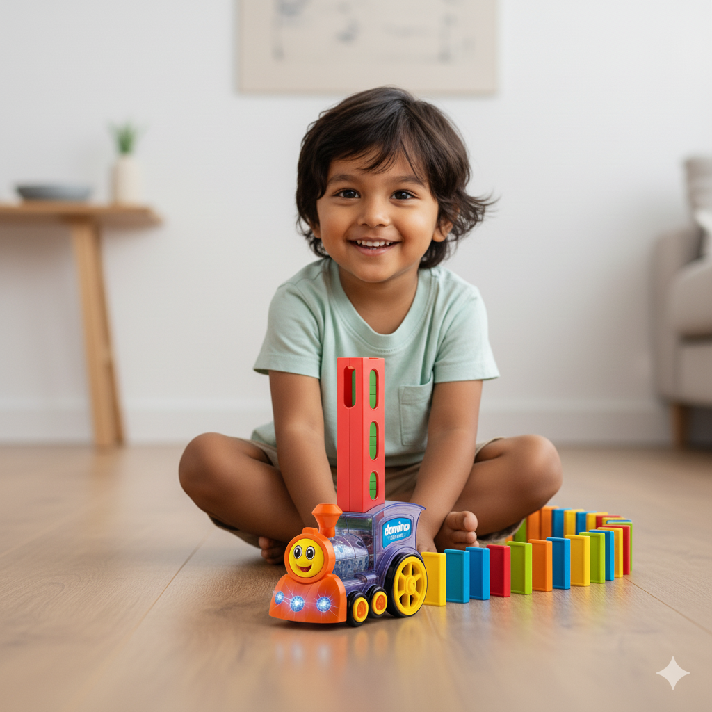 DominoExpress™ Automatic Domino Train with Lights and Music
