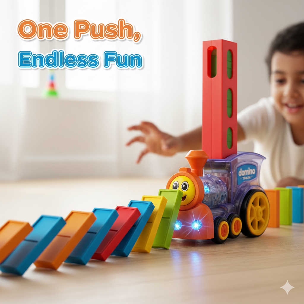 DominoExpress™ Automatic Domino Train with Lights and Music
