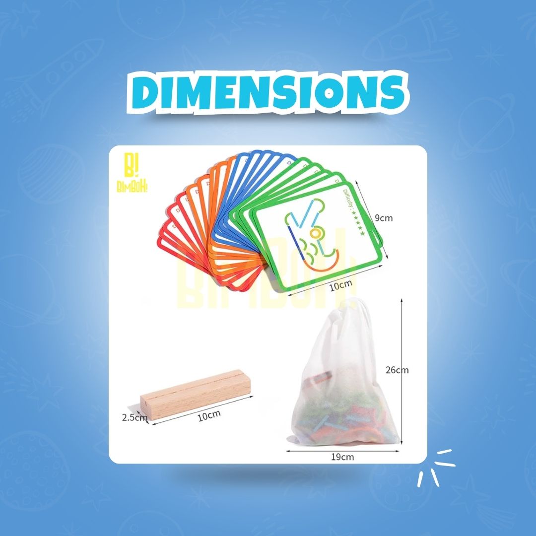 BuildWise™ Montessori Sticks and Rings Puzzle Set for Creative Problem Solving