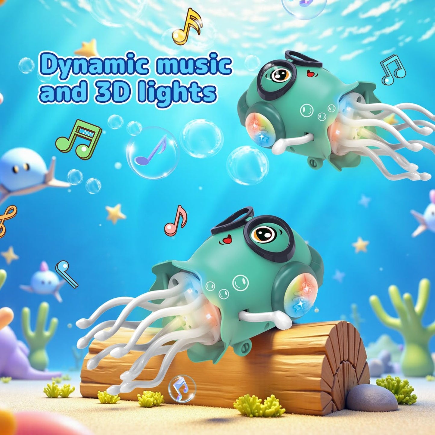 JellyGroove™ Musical Crawling Jellyfish Toy with Lights and Movement