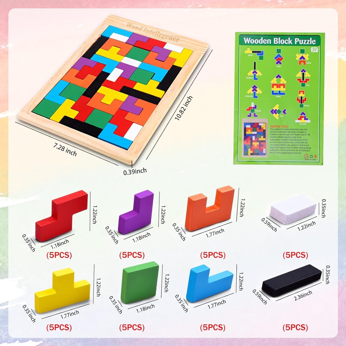 GeoBlocks™ Wooden Geometric Puzzle and Brain Teaser