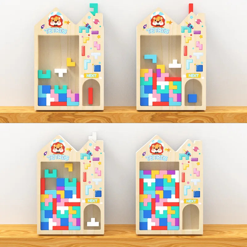 TetraStack™ 3 in 1 Montessori Wooden Puzzle and Creative Building Set