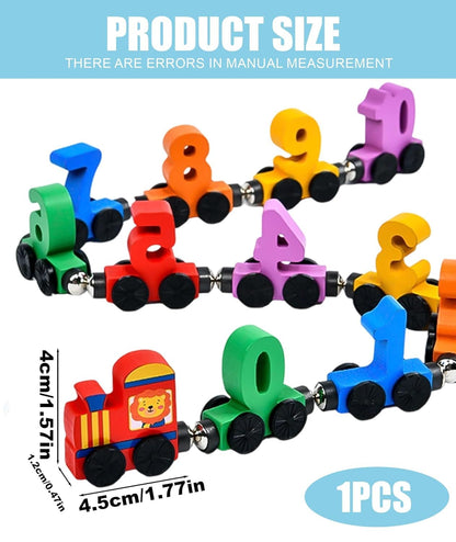 NumiTrain™ Magnetic Wooden Number Train Set for Counting and Sequencing