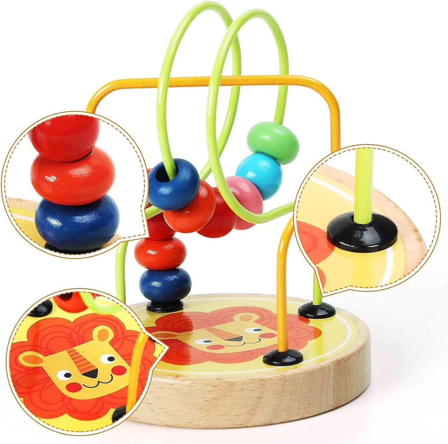 BeadyPath™ Wooden Montessori Bead Maze for Motor Skill Development