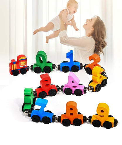 NumiTrain™ Magnetic Wooden Number Train Set for Counting and Sequencing