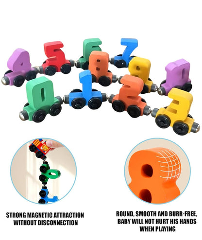NumiTrain™ Magnetic Wooden Number Train Set for Counting and Sequencing