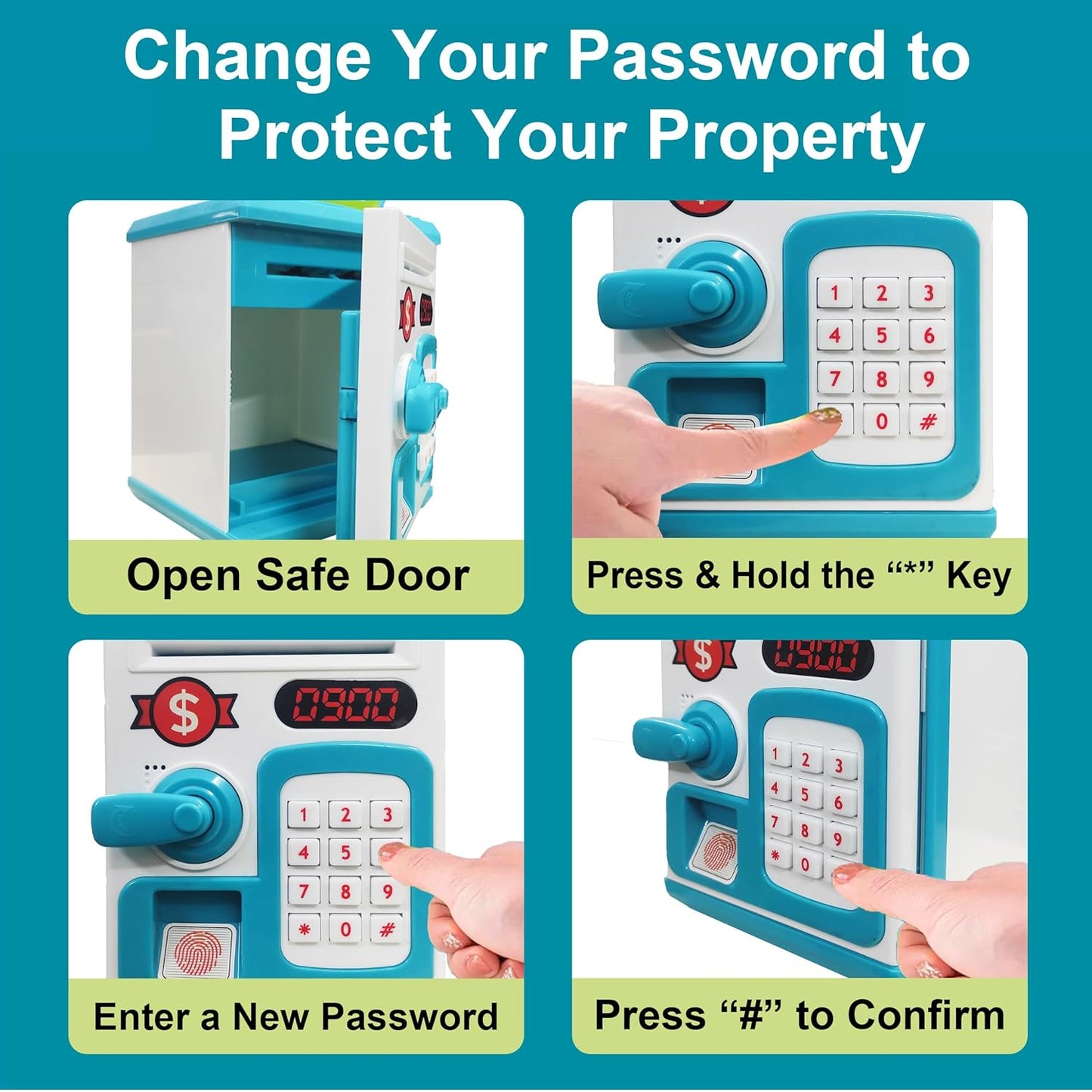 SmartVault™ Kids Digital Money Safe with Password Lock