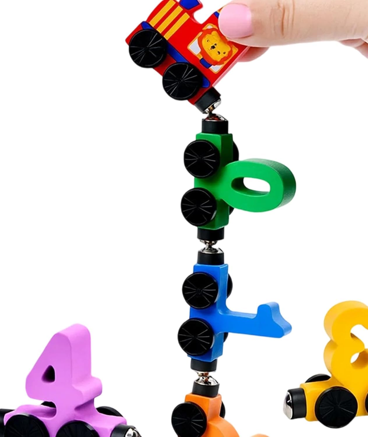 NumiTrain™ Magnetic Wooden Number Train Set for Counting and Sequencing