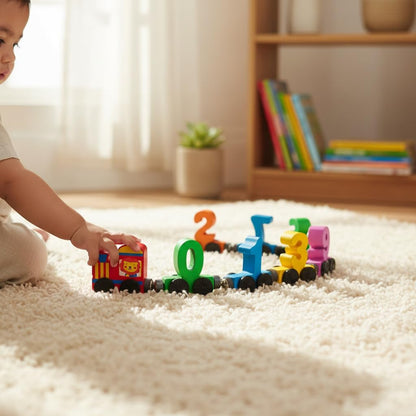 NumiTrain™ Magnetic Wooden Number Train Set for Counting and Sequencing