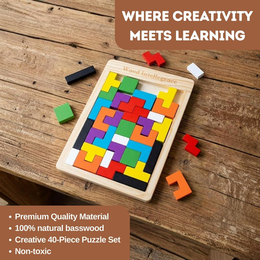 GeoBlocks™ Wooden Geometric Puzzle and Brain Teaser