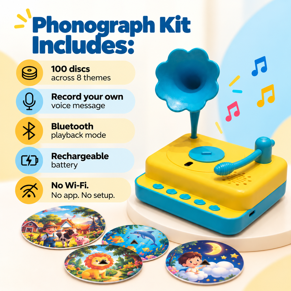 JoyTunes™ Phonograph | Screen-free stories, songs and learning for kids 3+