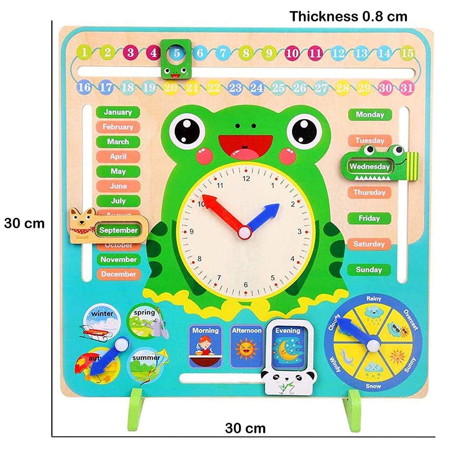 FroggyTime™ Montessori Time Date and Weather Learning Board