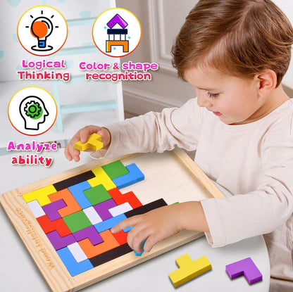 GeoBlocks™ Wooden Geometric Puzzle and Brain Teaser
