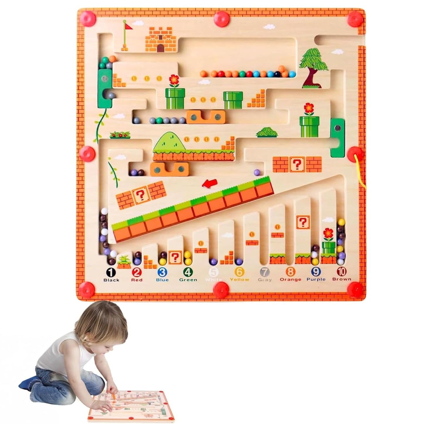 Mario Maze™ Obstacle Style Magnetic Learning Maze for Toddlers