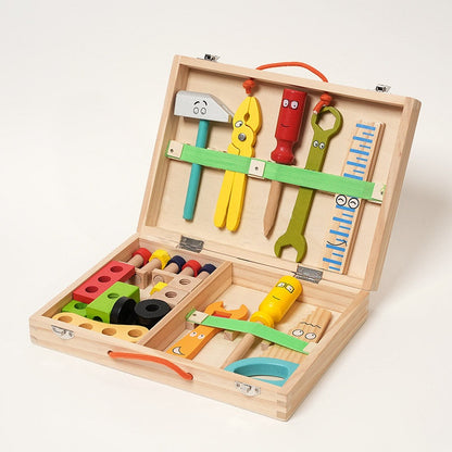 BuildNest™ Wooden Tool Kit for Creative Construction Play