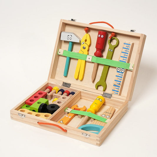 BuildNest™ Wooden Tool Kit for Creative Construction Play