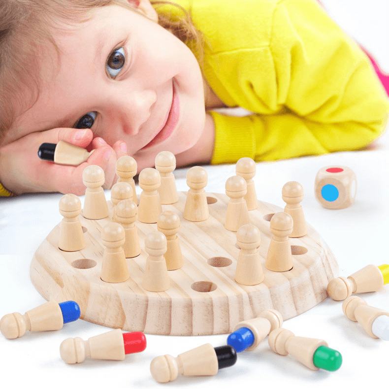 ColorMind™ Wooden Color Matching Memory Game for Family Play