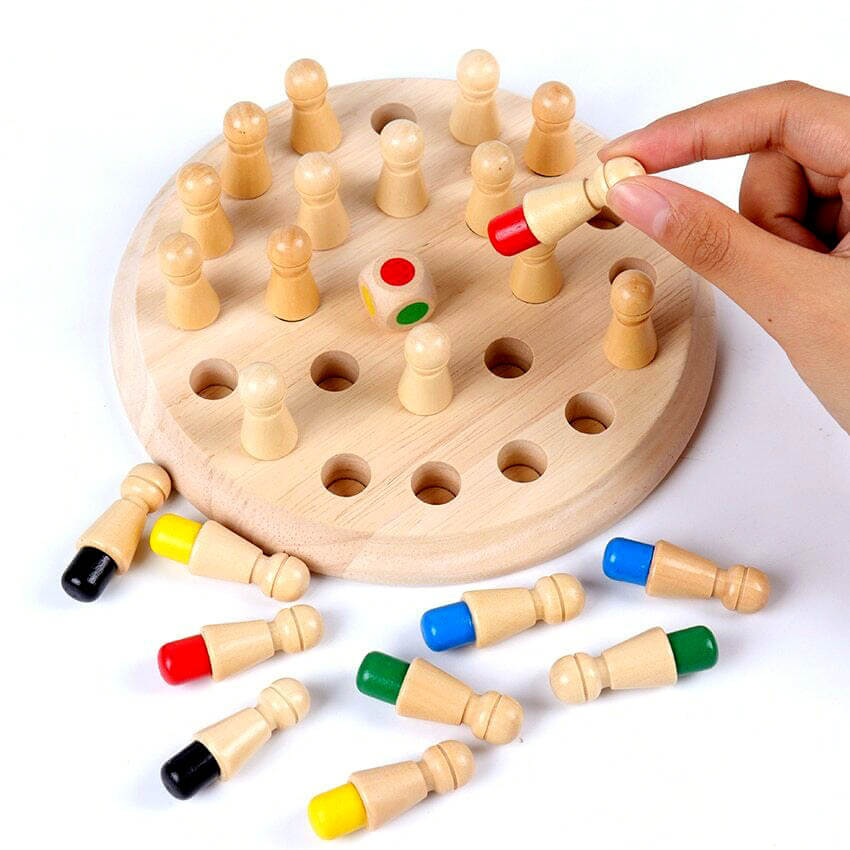 ColorMind™ Wooden Color Matching Memory Game for Family Play