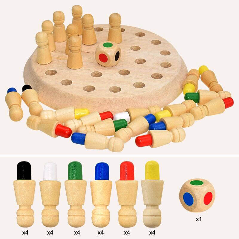 ColorMind™ Wooden Color Matching Memory Game for Family Play