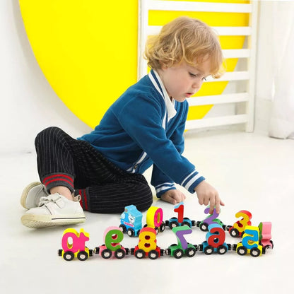 NumiTrain™ Magnetic Wooden Number Train Set for Counting and Sequencing
