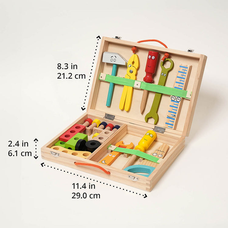 BuildNest™ Wooden Tool Kit for Creative Construction Play