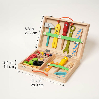 BuildNest™ Wooden Tool Kit for Creative Construction Play