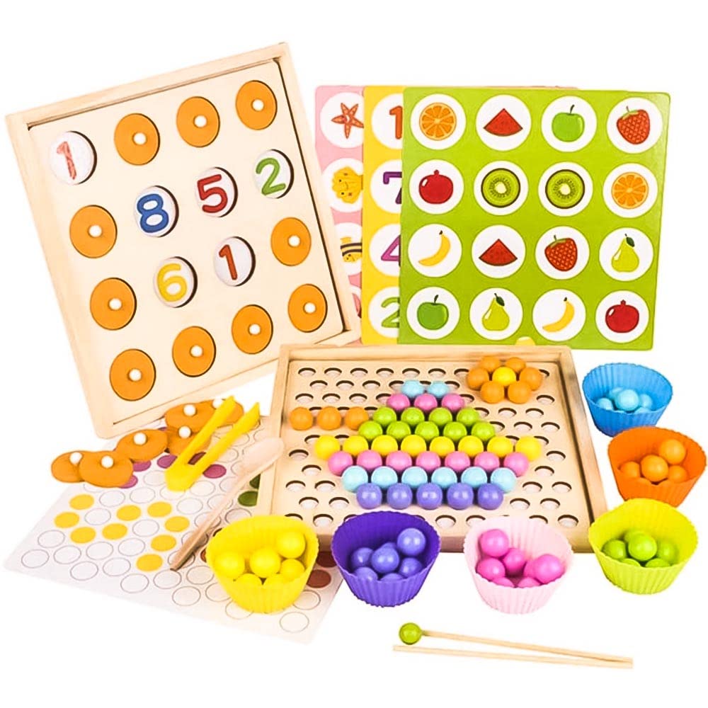 NumiPlay™ Montessori Clip Bead Math and Memory Learning Set