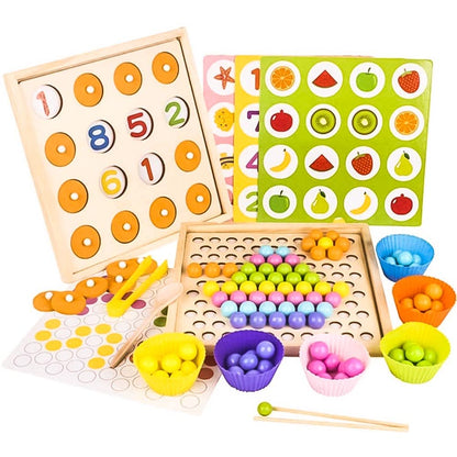 NumiPlay™ Montessori Clip Bead Math and Memory Learning Set