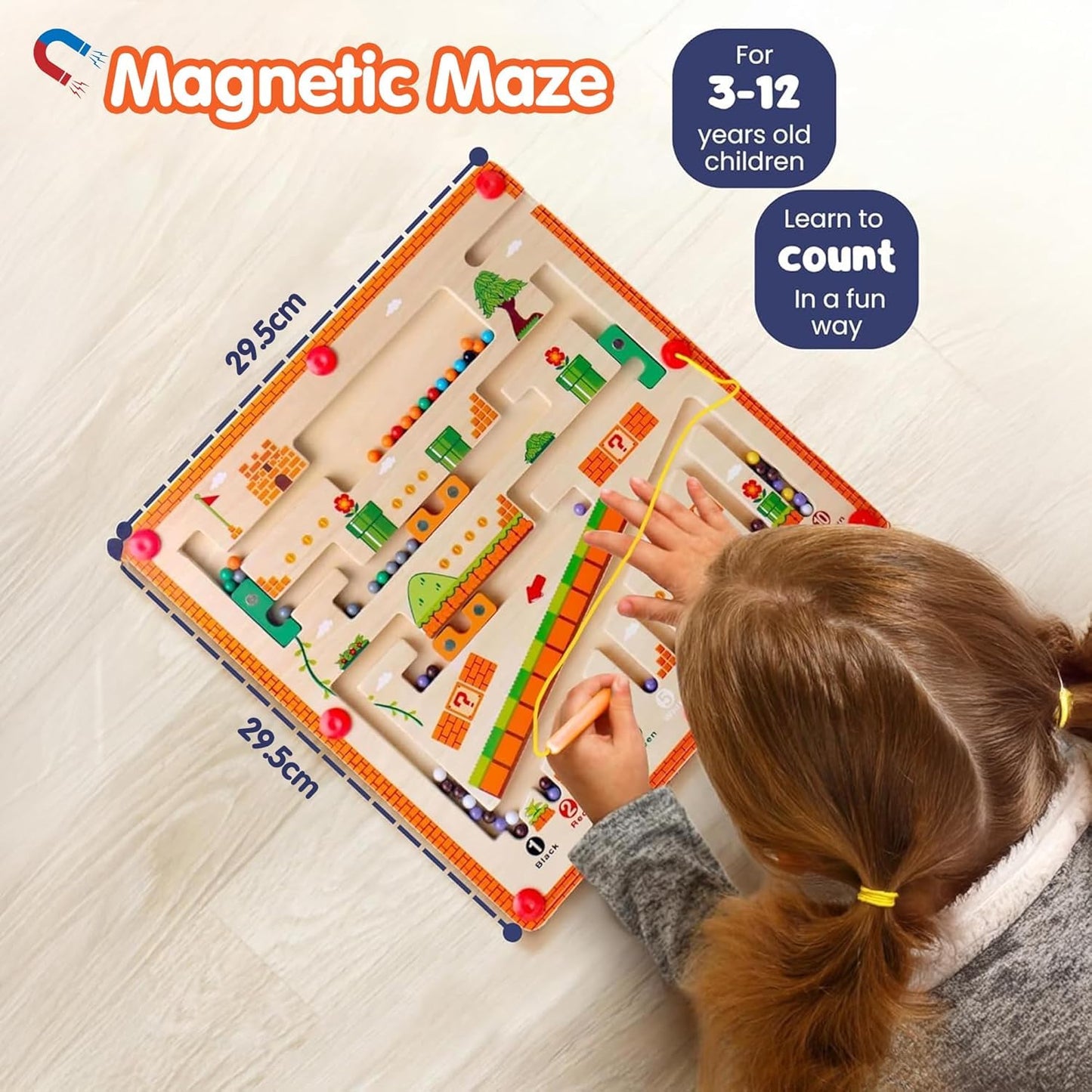Mario Maze™ Obstacle Style Magnetic Learning Maze for Toddlers