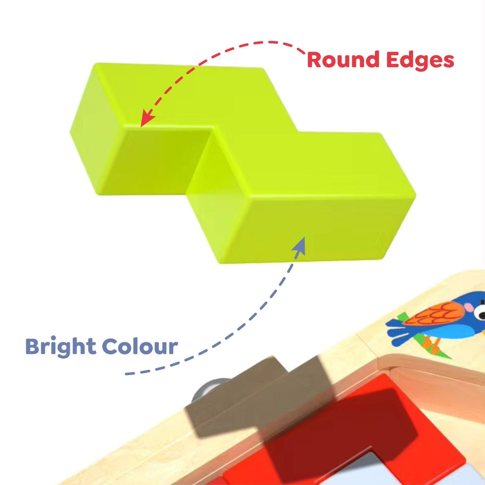 TetraStack™ 3 in 1 Montessori Wooden Puzzle and Creative Building Set