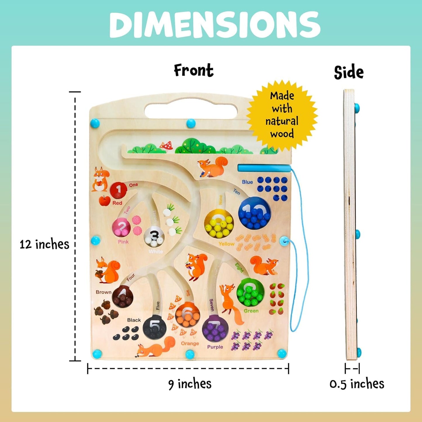 SquirrelQuest™ Magnetic Counting Maze for Early Math Skills