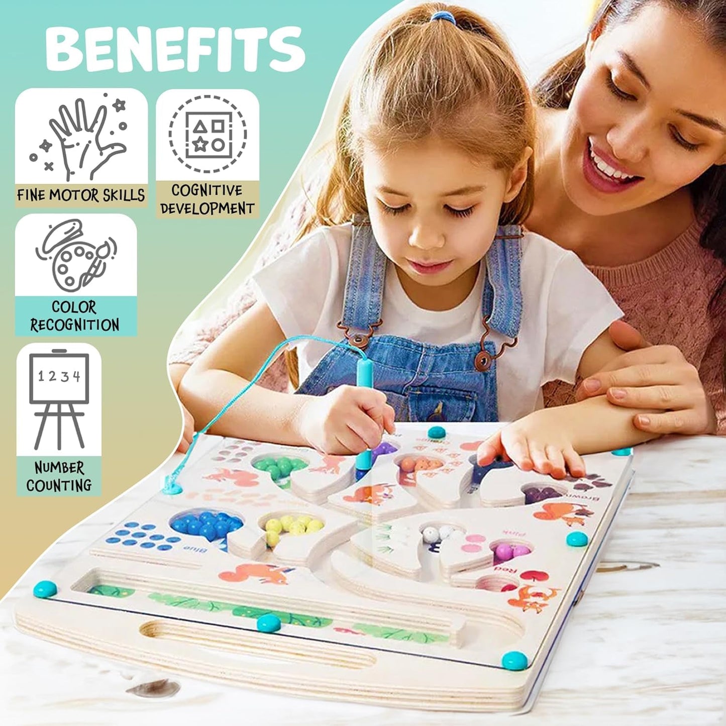 SquirrelQuest™ Magnetic Counting Maze for Early Math Skills