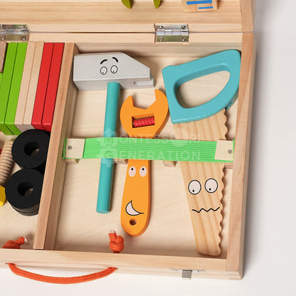 BuildNest™ Wooden Tool Kit for Creative Construction Play