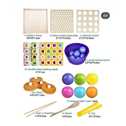 NumiPlay™ Montessori Clip Bead Math and Memory Learning Set